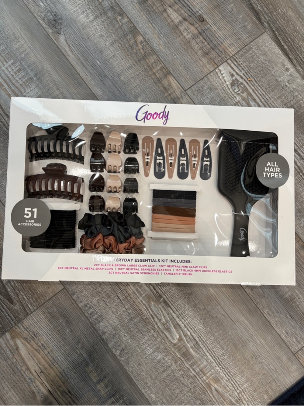 Goody Women’s Everyday Hair Styling Kit - Black, Brown & Neutral